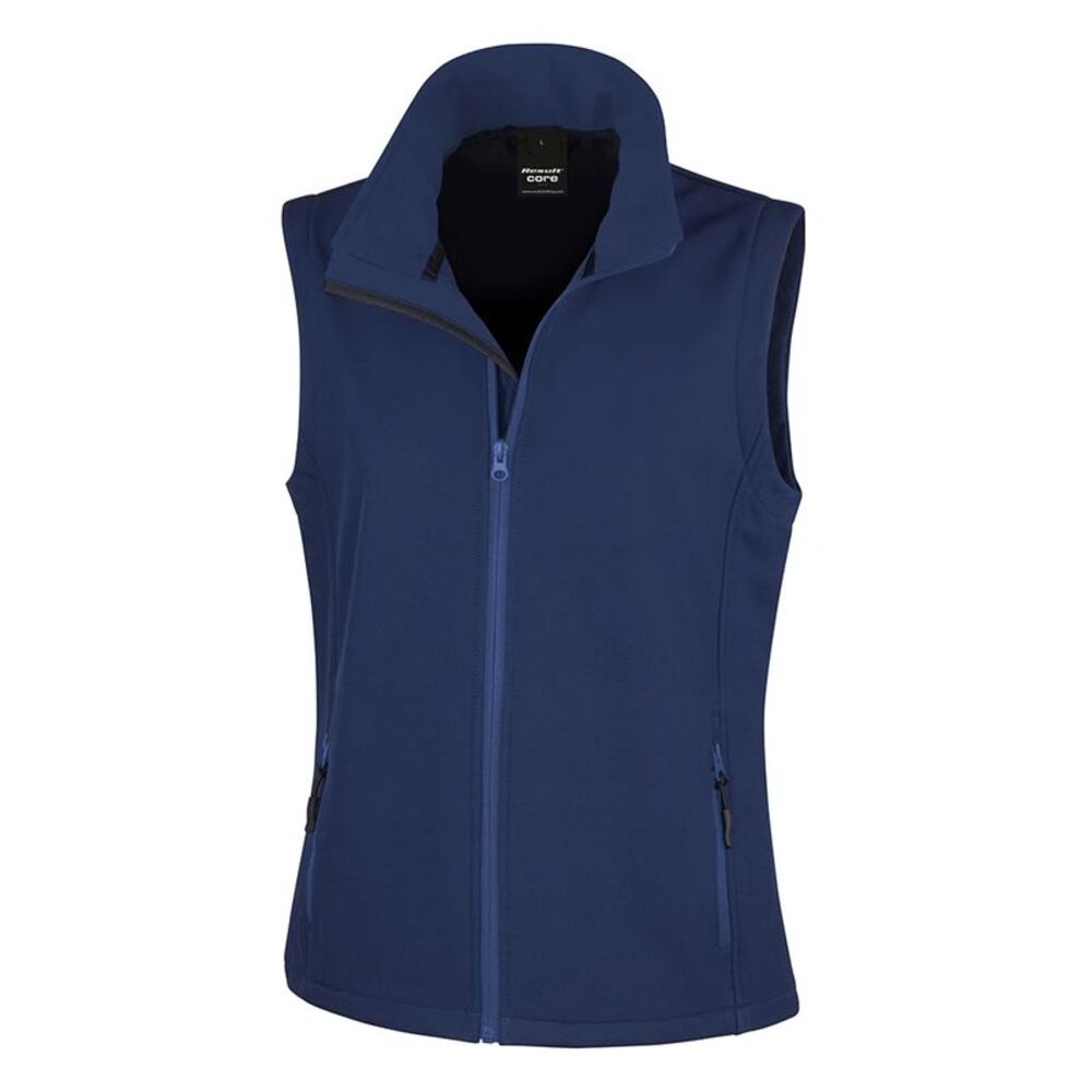 Result Womens/Ladies Softshell Body Warmer / Navy